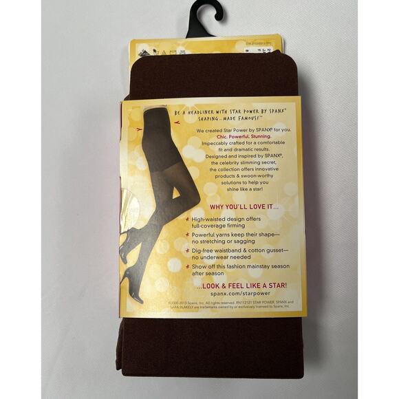 Star Power Spanx Shaping Tights Center Stage Size F Java Brown Hi Waist - Picture 3 of 8